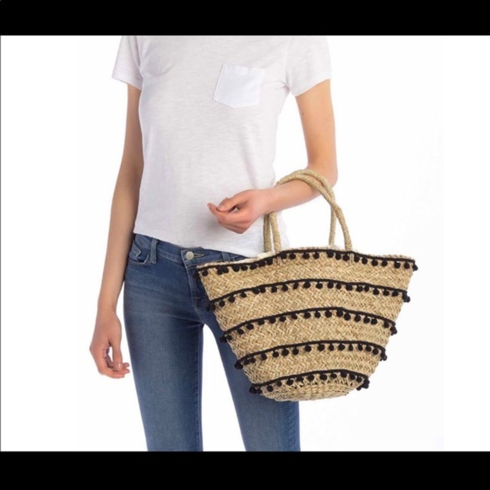 Vivian Pompom Tote Bag NWT